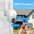 Hiseeu Security Cameras Wireless Outdoor System 5MP PTZ&Bullet Cameras IP66 Waterproof -Night Vision Motion Alert with 1TB Storage WiFi Security Camera No Monthly Fees