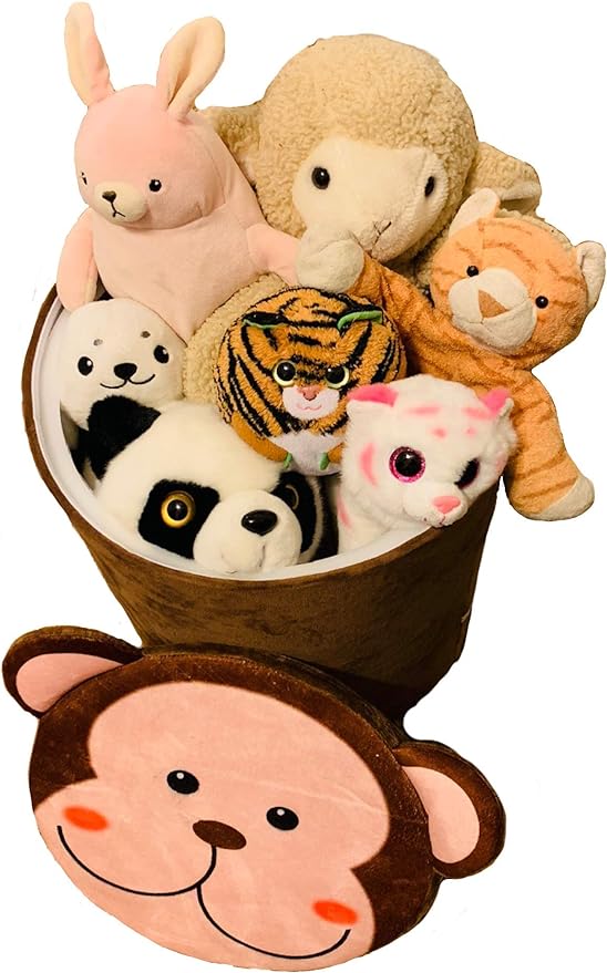 Storl Organizer Storage Stool for Toy and Cloth and Kids Stool (Cow, 12Wx13H)