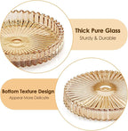 Modern Clear Coasters Set of 5- Glass Cute Coasters for Drinks, Amber | Crystal Coaster Round Chic Cup Mat Cute Coffee Table Coaster for Kitchen, Bar, Dining Room, Living Room, Patio