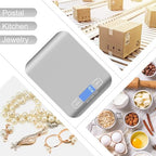 Digital Shipping Scale,Stainless Steel Panel, Accurate Portable Postal Scale for Packages, Small Business,Kitchen, Food, Handmade, Liquids, and Boutique (Silver Rechargeable(10kg/1g))