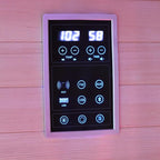 Low EMF Far Infrared Sauna for 1 Person, Canadian Hemlock Wood Sauna Room with Tempered Glass Door, WiFi Control, 110V, 7 Infrared Heaters, 1850W, Reading & 7-Color Starry Light, Oxygen Bar, Speaker