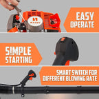 Leaf Blower by KASEI, 43CC 2-Stroke Backpack Gas Powered Leaf Blower, 200MPH Wind Speed & 530CFM Air Volume, EPA Certified Blowers for Lawn Care