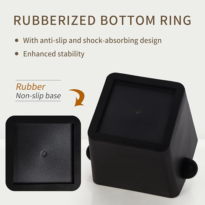 IAOSEN Espresso Knock Box Square High Side Wall Splash Prevention Design Knock Box Shock Absorbing Non Slip Knock Box Espresso With Removable Knock Bar Espresso Accessories for Home/Office