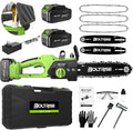 12 Inch Cordless Brushless Electric Chainsaw, 2 × 4.0Ah Batteries & Auto Oiler Security Lock, 42 FT/S Powered Compact HandHeld Chain Saw, for Tree Trimming, Wood Cutting Garden, Pruning