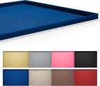 Hubulk Dog Feeding Mat,100% Waterproof Food Grade Silicone Pet Food and Water Bowl Placemat,Dishwasher, High Raised Edge to Prevent Spills,Nonslip Tray to Stop Messes on Floor (32"x24"x1.0", Navy)