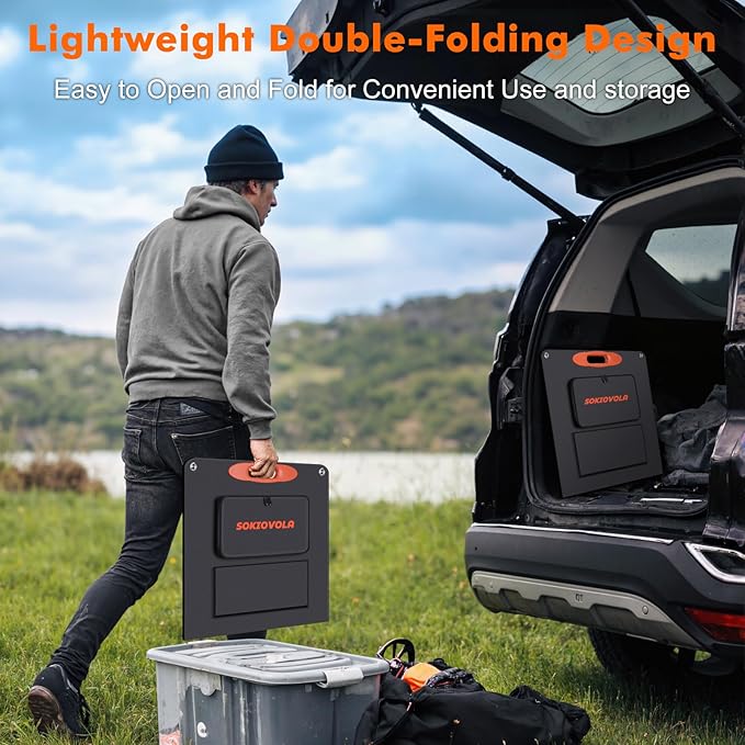 N-Type 16BB 100W Portable Solar Panel 18V Mono ETFE Foldable Solar Panel,25% High Efficiency IP68 Waterproof for Camping Outdoor RV Blackout
