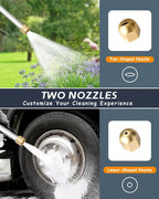 Upgraded Jet Nozzle for Garden Hose Power Washer Wand Hydro Jet High Pressure Washer Tools with 2 Different Nozzles and Hose Quick Connectors