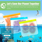 Reusable Food Storage Bags - 10 Pack Freezer Bags, Extra Thick Leakproof Lunch Bags for Salad Fruit Marinate Meats Travel - 10 Sandwich Storage Bag