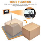 THINKSCALE Shipping Scale, 440lb, 10g/1oz Postal Scale, Hold/Tare | Carbon Fiber Platform – Anti-Slip & Lightweight, Backlit LCD Easy Read, for Packages & Mail. Battery + AC adapter included