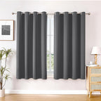 ChrisDowa Blackout Curtains 54 inches Long for Bedroom - 2 Panels Set Grommet Thermal Insulated Room Darkening Curtains for Living Room (Grey, 52 x 54 Inch)