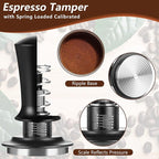 7 PCS Espresso Accessories,51mm Espresso Tamper Tools,WDT Tool Espresso Machine Accessories Kit,Coffee Tamper with Wood Espresso Tamping Station,Distributor,Stirrer,Dosing Funnel,Brush,Puck Screen