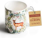 Maison d' Hermine Coffee Mug with Handles Tea Cups (12 Ounce, Pack of 1) | Fine Bone China Coffee Mugs for Hot Beverages Cappuccino Latte Home Restaurant Hotel Spring Summer -Holly Time - Biche
