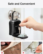 Puroma Key Lock Box Outdoor 4 Digit Code Combination Lockbox House, 4 Black | For Contractors Guest Realtor Storage Keys, Portable, Home Wall Mount, Resettable, Combination, Weatherproof, High-capacity