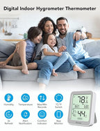 Govee Indoor Hygrometer Thermometer 3Pack H5075 with Bluetooth App Control | Room Temperature Humidity Meter, 164ft Remote Monitor, Smart Alerts, 2 Years Data Storage Export, for Bedroom Wine Cellar