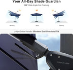 PURPLE LEAF 9' X 9' Left-right Tilt Patio Umbrella Outdoor Cantilever Swivel Square Umbrella with Tilt Aluminum Offset Umbrella with 360-degree Rotation for Garden Deck Pool Patio Navy Blue