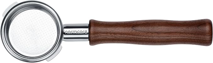 Normcore 58mm Naked Portafilter for Gaggia Classic Pro, Gaggia Carezza, Gaggia Cubika Plus Espresso Machines, Bottomless Portafilter with 18g Basket, Genuine American Walnut Handle