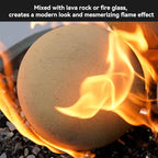 Skyflame 5" Ceramic Firepalce Balls for Gas Fire Pits, 6 Pack Round Reusable Beige Firepit Balls for Indoor and Outdoor Fire Bowls, Fire Tables or Fireplaces Accessory