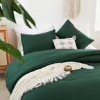 ROSGONIA Twin Comforter Set for College Girls Boys Dark Emerald Green, 1 Comforter 1 Pillowcase,Soft Dorm Bedding All Season Kids Comforter Sets