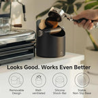 Espresso Knock Box – 20 Pucks Capacity Coffee Grounds Bin, Silent Removable Silicone Bar & Non-Slip Base, Slanted-Mouth Waste Bin For Home Baristas, Espresso Machines Accessories, Deep Black