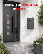 Uniclife Wall Mount Mailbox for Outside, Large Locking Mailbox, Black | Security Mail Box with Combination Lock, Safe Key Drop Box, Post Box, Steel Cash Drop Box for Home Office School