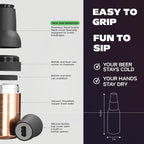 Asobu Frosty Beer Holder 2 Go Vacuum Insulated Double Walled Stainless Steel Beer Can and Bottle Cooler with Beer Opener, Bpa Free, Fits Standard 12oz Bottles & Cans, Gift for Beer Lovers