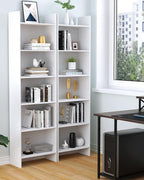 6-Tier Bookshelf, 66.9 Inches Floor Standing Bookcase, Display Storage Shelf, Corner Shelf, Home Decor Furniture for Home Office, Living Room, Bedroom, White 01103XBC