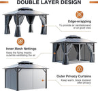 12 Ft. W X 10 Ft. D Aluminum Patio Hardtop Gazebo