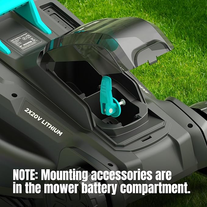 2x20V 18 inch Electric Lawn Mower Cordless, Brushless Push Lawn Mower with 6-Position Cutting Height Adjustment, 2x4.0Ah Battery & Dual Charger Included