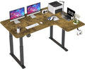 Dripex L Shaped Standing Desk, 63" x 43" Electric Standing Desk Height Adjustable, Sit Stand Home Office Corner Desk, Dual Motor Corner Standing Desk with 4 Legs
