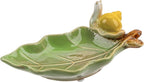 Jewelry Tray Snail Trinket Organizer Ceramic Leaf Tray Decorative Desk Storage Plate for Rings Earrings Necklaces Watch Coins Keys, Snail Soap Dish Holder, Key Bowl, Candy Dish (Green)