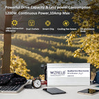 WZRELB 1200W Power Inverter 24V DC to 110V 120V AC,2400W Peak Modified Sine Wave Car Inverter with LED Display,Dual AC Outlets,Soft Starter,Off-Grid Power Converter with High Efficiency up to 90%