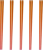 Stainless Steel Chopsticks,Reusable ,Dishwasher Safe , Easy to Use（5 PCS,Dazzling red）