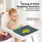 KeaBabies 2pk Silicone Placemats for Toddlers, Kids, Baby, 12x9 (Rocky, S) | Non Slip Suction Silicone Placemat for Restaurants, Dining Table,Travel, Easy to Clean, Food Grade/BPA-Free, Small Table Mat