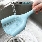 2Pack Meat Chopper Mincing Spatula, Silicone Grinder for Ground Beef | Heat Resistant, Smasher for Potato Mix Tool, Non-Scratch for Non-Stick Pans, Meat & Poultry Tenderizers, Aqua