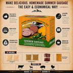 Hi Mountain JALAPENO Summer Sausage Kit | Complete sausage seasoning kit. Includes: Seasoning, cure & 10 casings. Beef, pork, venison, deer, elk. Makes up to 30 lbs