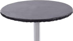 Yourtablecloth Heavy Duty Vinyl Round Fitted Tablecloth (Table Cover) with Flannel Backing Vibrant Colors Elasticized Tablecloth Great for Indoor and Outdoor Dining and Playing Cards 42” Black
