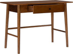 Linon Melissa Mid-Century Walnut Desk, 42" W x 19" D x 30" H