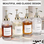 MHDCLY Coffee Bar Accessories, Coffee Syrup Dispenser - 4pack,16.9oz Syrup Dispenser with Labels,Syrup Pump Dispenser for Coffee Bar(Gold Pump)