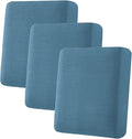 H.VERSAILTEX Super Stretch Individual Seat Cushion Covers Sofa Covers Slipcover Sets Thick Jacquard Textured Twill Fabric (3 Piece, Dusty Blue)