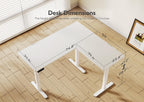 Claiks L Shaped Standing Desk Adjustable Height, Dual Motor Electric Corner Standing Desk, 63x55 inch Sit Stand up Desk with Splice Board, White