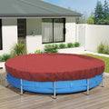 ECOOPTS 8 ft Round Pool Cover for Above Ground Pools, Swimming Pool Cover Protector Winter Safety Cover (Red)