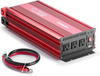 3000 Watts Power Inverter, 12V DC to120V AC Car Inverter with 3 AC Outlets and 2.4A USB Port, Battery Cables Included, 3000W Car Converter Suitable for Car RV Truck Boat(Red)
