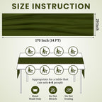 Pack of 15 | Olive Green | 14ft Chiffon Table Runner 29x170 Inches Long Romantic Rustic Sheer Gauze Runner for Wedding Bridal Shower Birthday Banquets Engagement Spring Easter Boho Decorations
