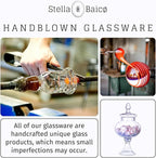 Stella Baic Hand-Blown Glass Apothecary Jar with Lid, Minimalist Style, Decorative Jar, Clear Glass Candy Jar, Height: 12.6", Diameter: 6.5