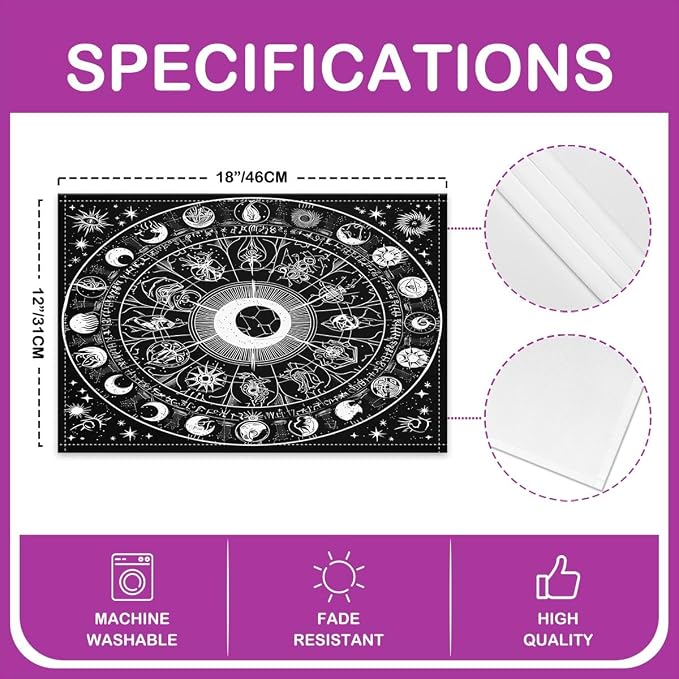 Feelyou Astrology Space Placemats Set of 4 18"x12" Galaxy Placemat for Kitchen Dining Table Decor Indoor Outdoor for Kids Teens Adults Cosmic Celestial Table Place Mats, Sun Moon