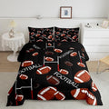 Feelyou Rugby Sports Comforter Set Queen Size Football Comforter for Kids Teens Adults Soccer Ball Game Bedding Set Gift for Football Lover Duvet Set Room Decor 3Pcs with 2 Pillow Case
