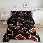 Feelyou Rugby Sports Comforter Set Queen Size Football Comforter for Kids Teens Adults Soccer Ball Game Bedding Set Gift for Football Lover Duvet Set Room Decor 3Pcs with 2 Pillow Case