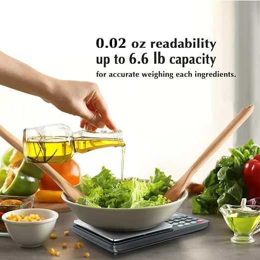 Fuzion Nutrition Food Scale, Digital Food Scale for Weight Loss, Calculating Food Facts, Macro, Calorie, Meal Prep, Portion Control, Stainless Steel