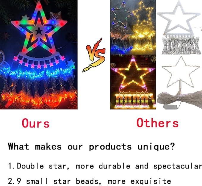 Outdoor Christmas Decorations, Aokudoni 12.6ft 350LED Waterfall Lights, 8 Modes Christmas Lights, Christmas Decorations for Tree, Outdoor Christmas Lights for House Tree Holiday Party, Multicolor