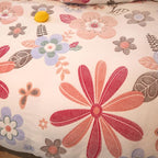 MorroMorn Pink Duvet Cover Queen, Floral Bedding Sets, Comforter Covers Set, Down Alternative Blanket Ultra Soft Kawaii Cute Blooming Flowers for Girls Kids Teen Women Full Double Size